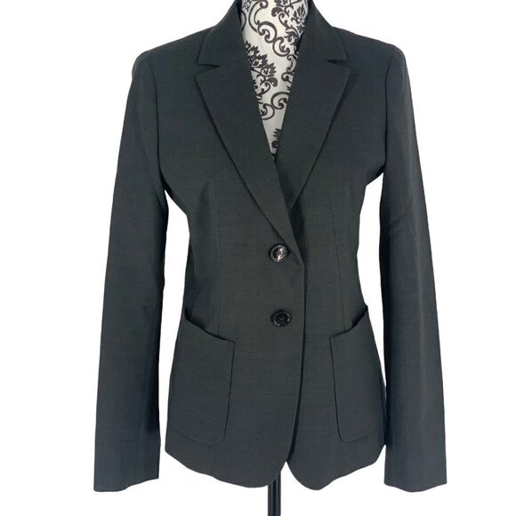 MaxMara Weekend Wool Blend 2 Button Blaze Gray USA Size 10 - Picture 1 of 14